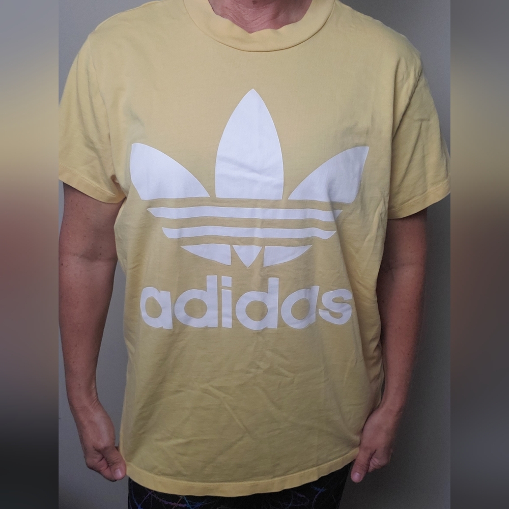 Adidas Men's Yellow T-Shirt